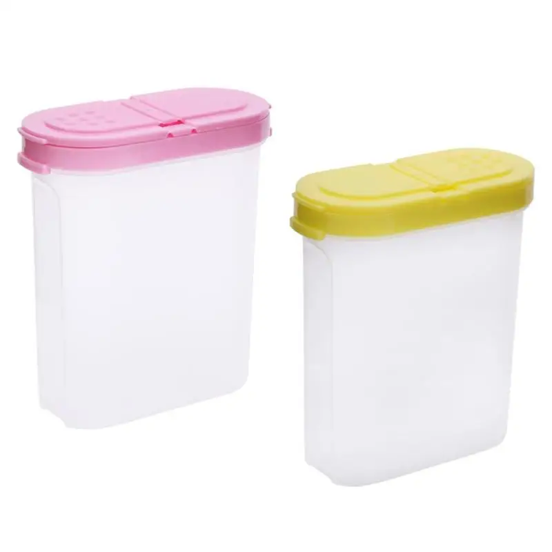 Simple Plastic Food Kitchen Container 2 Lids Sorting Rice Storage Box Container Sealed Crisper Grains Tank Storage Kitchen