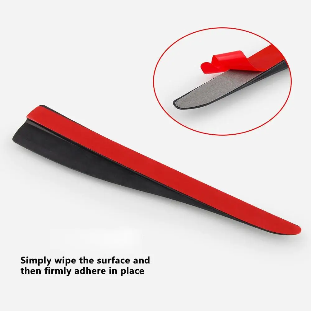 2pcs/set PVC Car Anti-scratch Strip Front Bumper Anti-Collision Bar Black Auto EdgeBumper Sticker Accessories Moulding