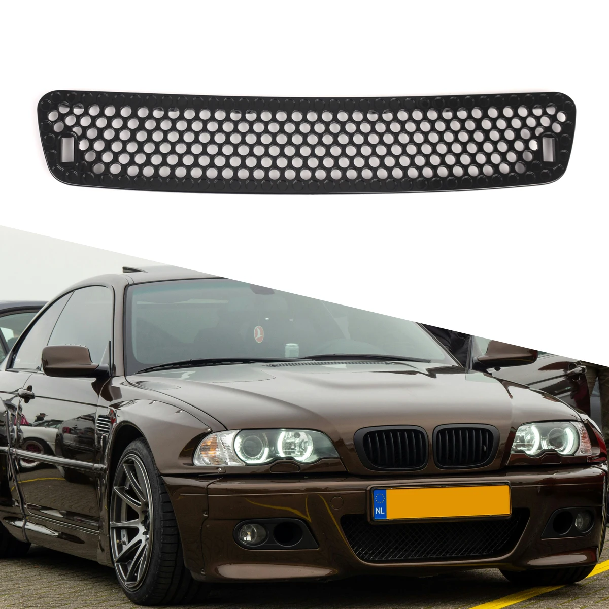 

Для BMW E46 M3 2001-2006 51132694723 Совершенно новая черная решетка капота, центральный вентиляционный отверстие, простая установка, не требуется резака