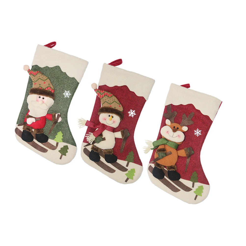 

3Pcs Christmas Candy Socks Ideal for Small Home Party Tree Decorations Christmas Stockings