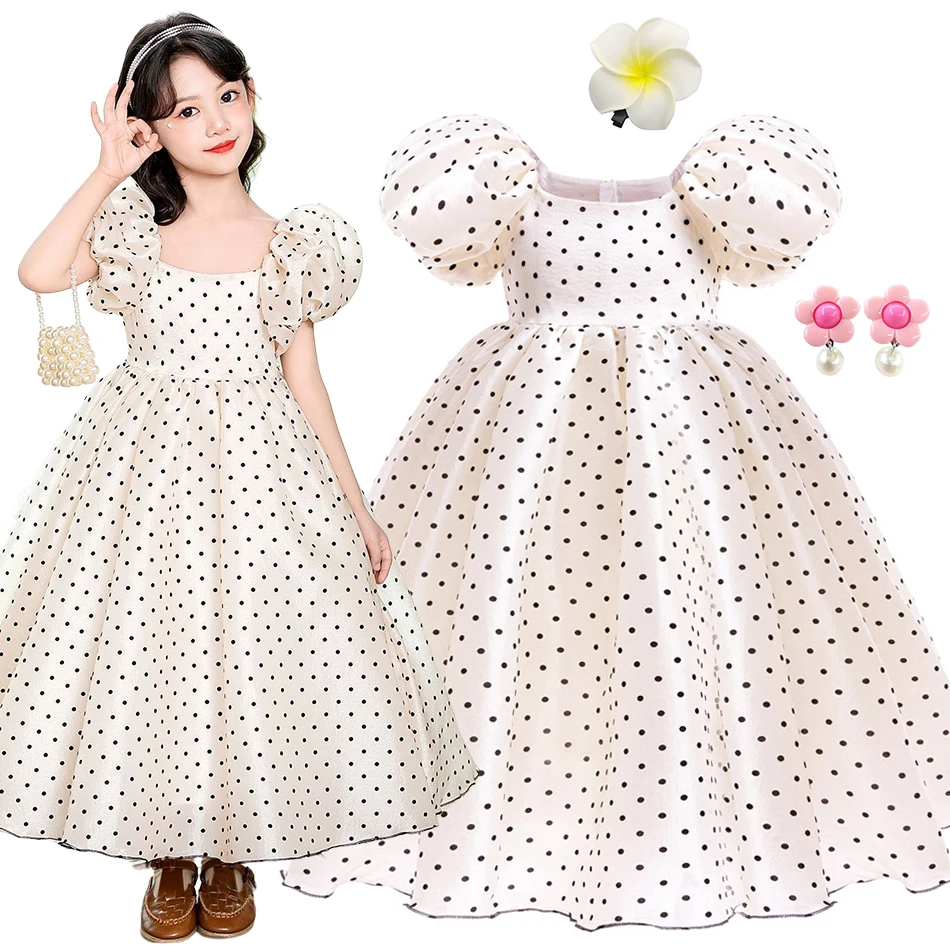 

Платье принцессы для девочек, детский подарок на день рождения, детское бальное платье в горошек, карнавальный костюм для вечеринки, фестиваля, элегантная одежда