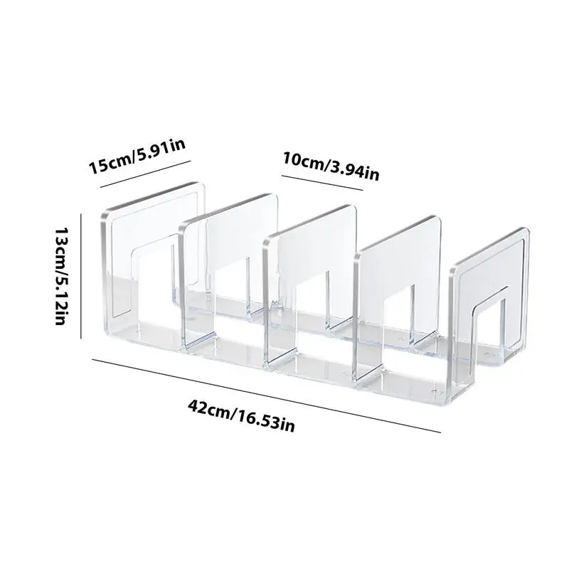 4 Slots Clear Bag Storage Divider Acrylic Closet Finishing Divider Purse Handbag Storage Rack Transparent Bag Organizer Stand