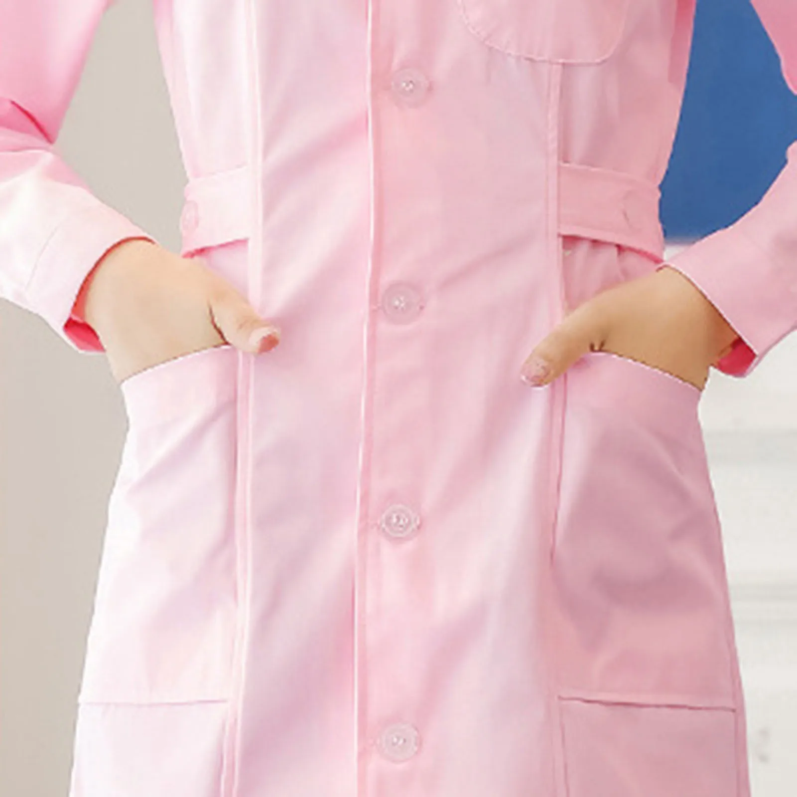 Long Sleeve Nurse Uniform Women's Lab Coat Winter Pharmacy Beauty Salon Intern Work Uniform Set Plus Size Dress Coat