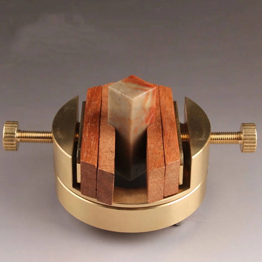 Professional 360° Rotating Engraving Vise | Dual-Screw Copper Seal Clamp for Carving & Printing | Top Calligraphy Art Craft Tool