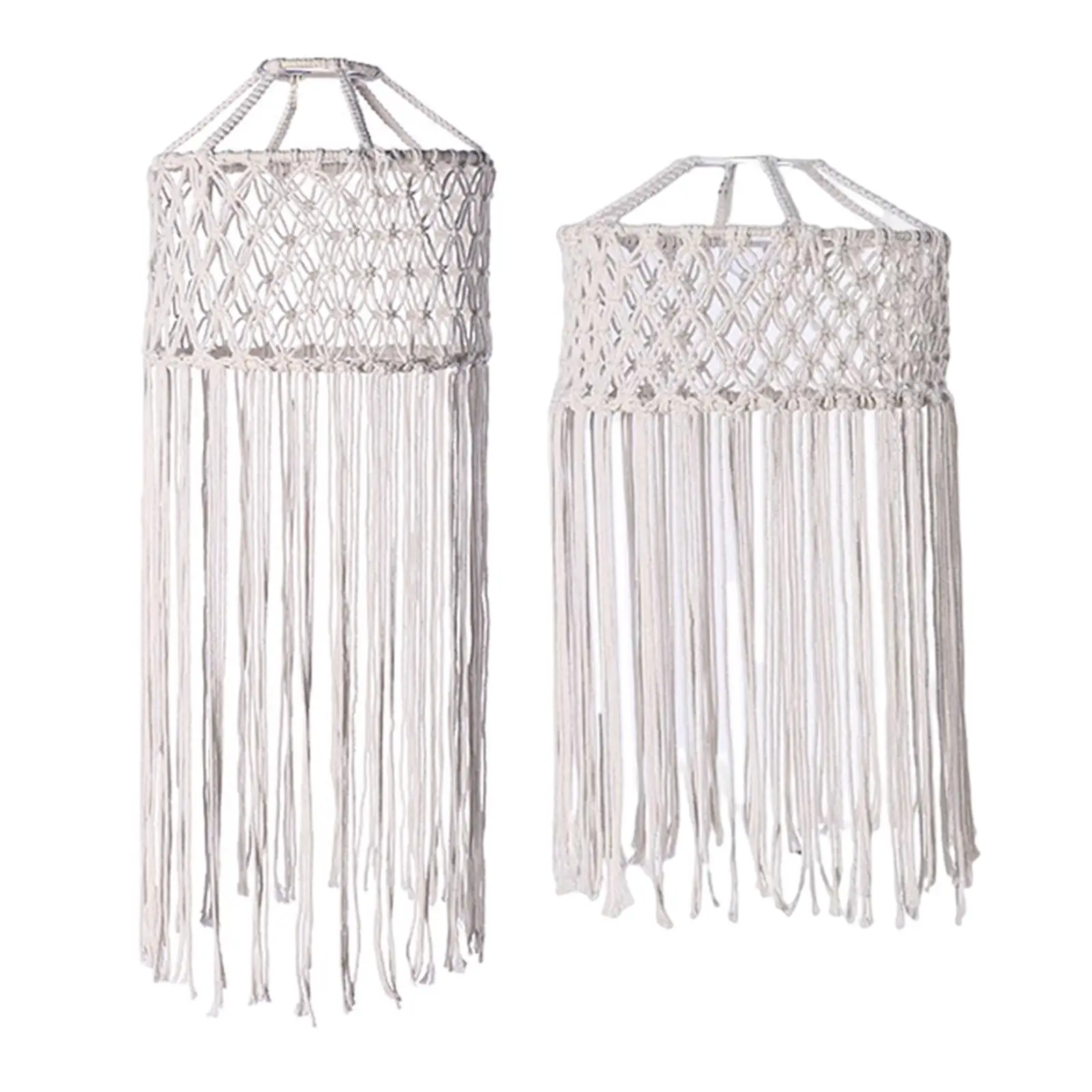 Handmade Macrame Lamp Shade, Woven Lampshade Decorative Rope Ceiling Light Shade for Cafe Wedding Bathroom office and home