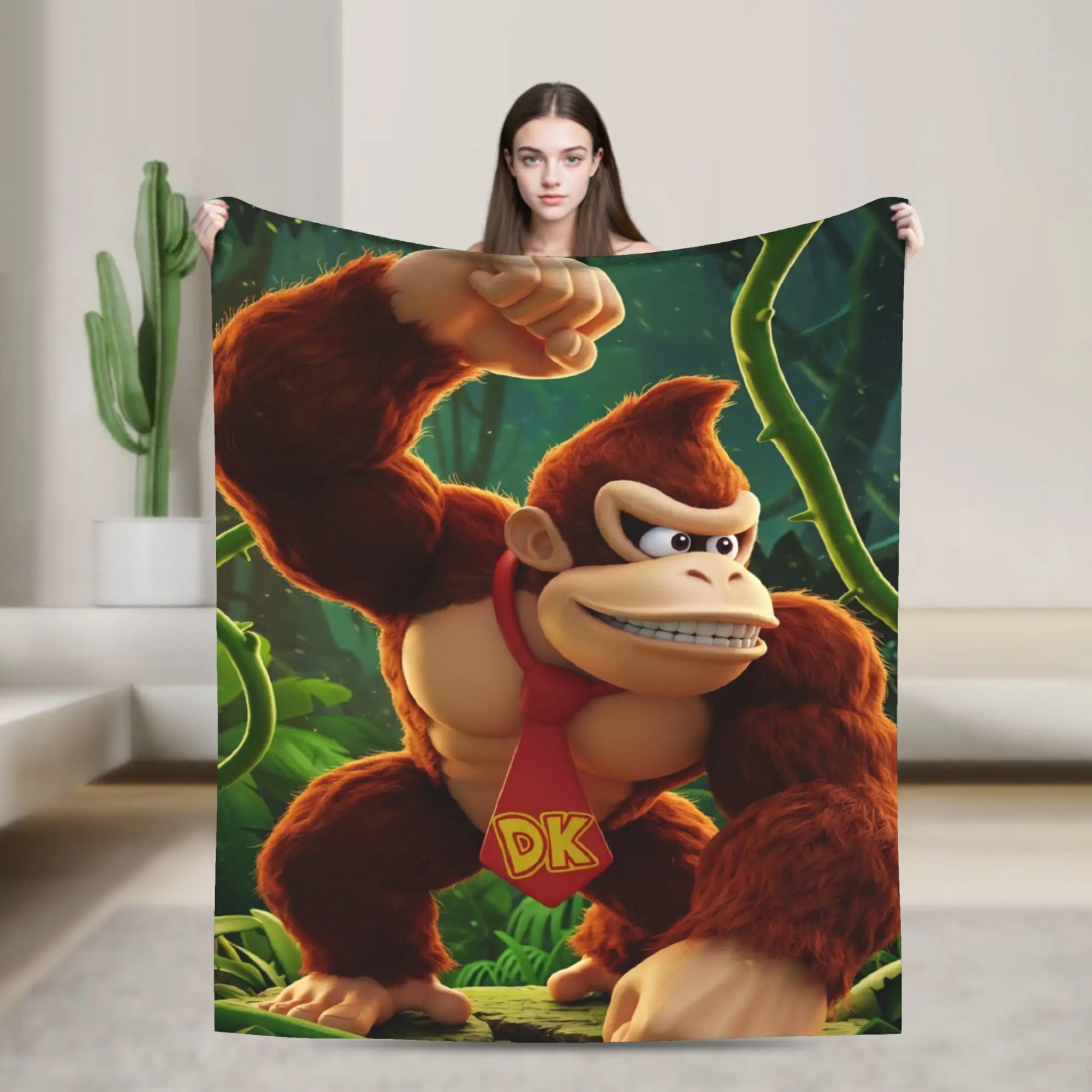 Donkey Kong Game Blanket Flannel Summer Air Conditioning  Breathable Super Warm Throw Blanket for Bed Office Bedspreads