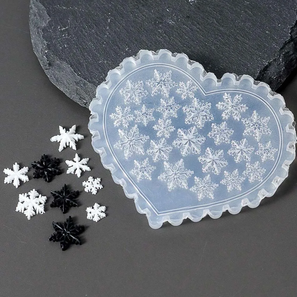 Winter Silicone Nail Carving Mold Christmas Snowflakes Design Mould Stamping Plate Gel Stencils Nail Charms DIY Manicure