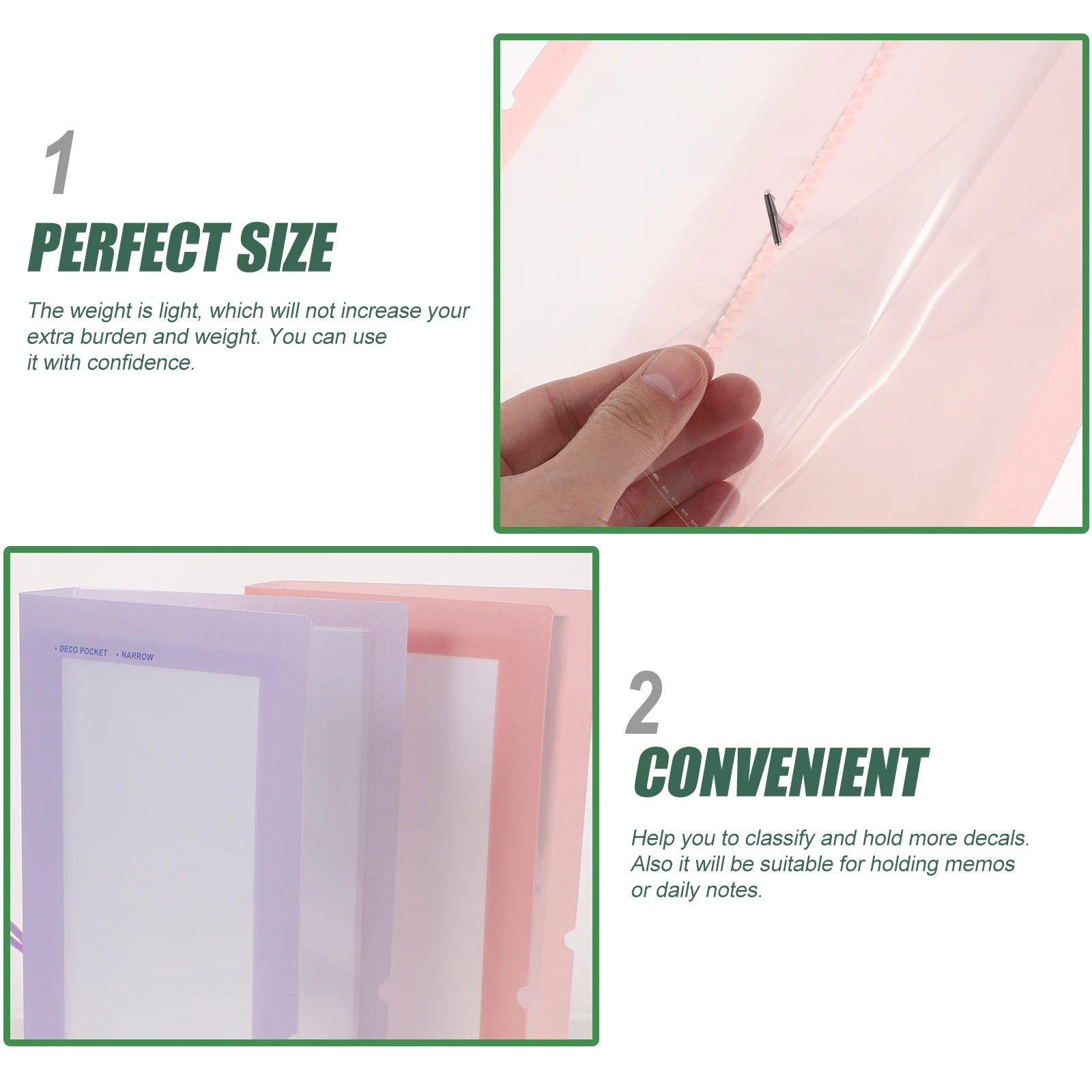 

2pcs Sticker Storage Album Decal Organizer Display Book For Collecting Stickers Student Supplies Clear Durable Portable