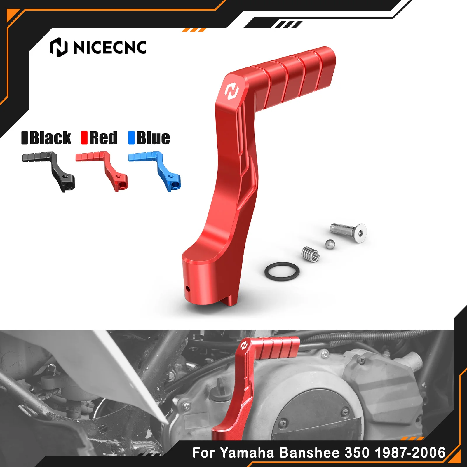 

Рычаг кикстартера для Yamaha Banshee 350 1987-2006, замена 2GU-15620-01-00, нескользящая педаль запуска ATV NICECNC, алюминиевая.