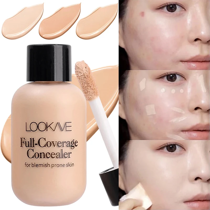 Full Cover Liquid Concealer Cream Makeup 12ml Invisible Eye Dark Circles Cream Face Foundation Waterproof Make Up Base Cosmetics