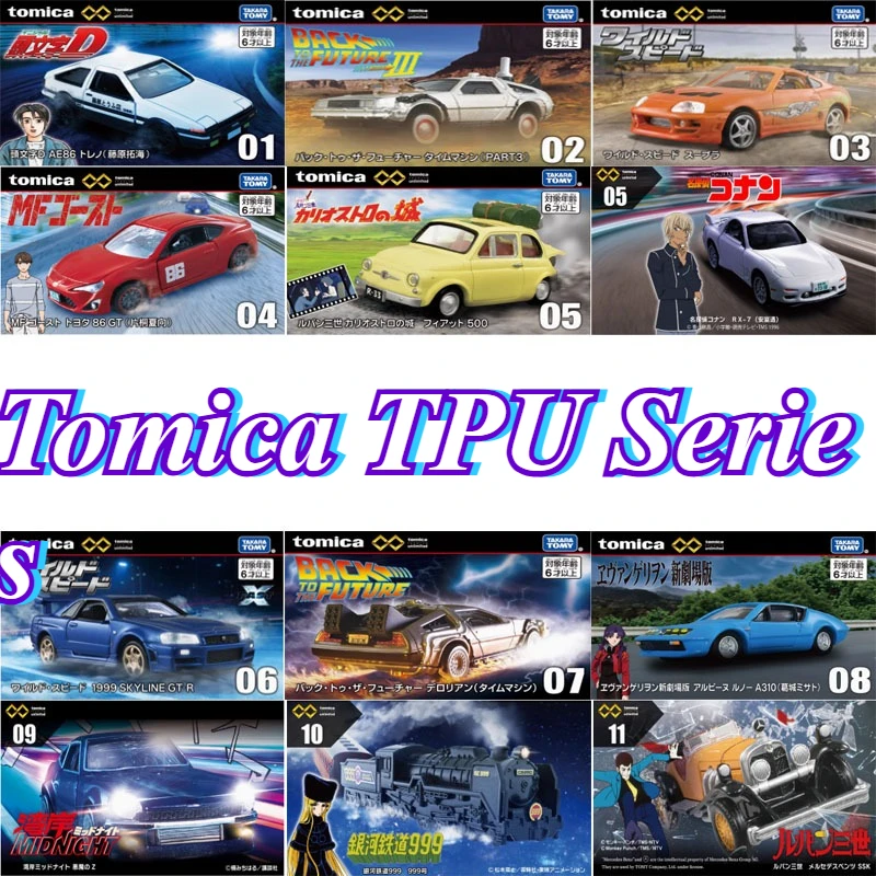 Original Takara Tomy coche Tomica Diecast aleación modelo carro juguete para niño EVA inicial d Toyota 86gt Mazda Rx7 horizonte gtr Ae86 regalo