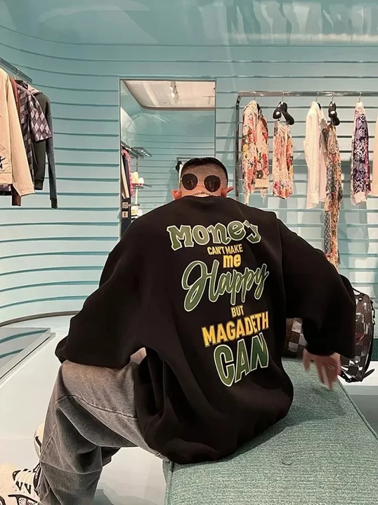 

Американский ретро-свитшот с круглым вырезом и надписью, универсальный, удобный, из смеси хлопка и полиэстера, для мужчин и женщин