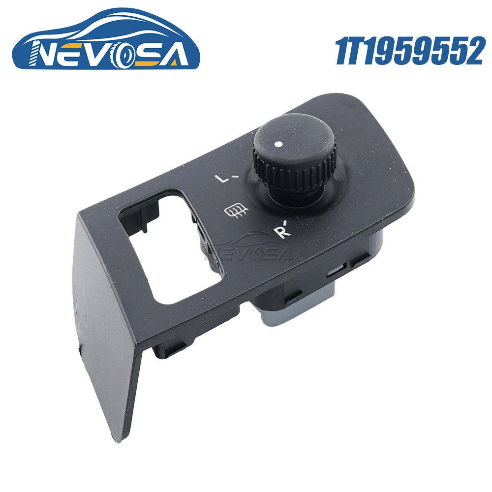 

NEVOSA 1T1959552 For VW Touran Caddy 2005 2006 2007 2008 09 2014 Rear Side Mirror Switch Adjust Knob Rearview Button 1T1959565F