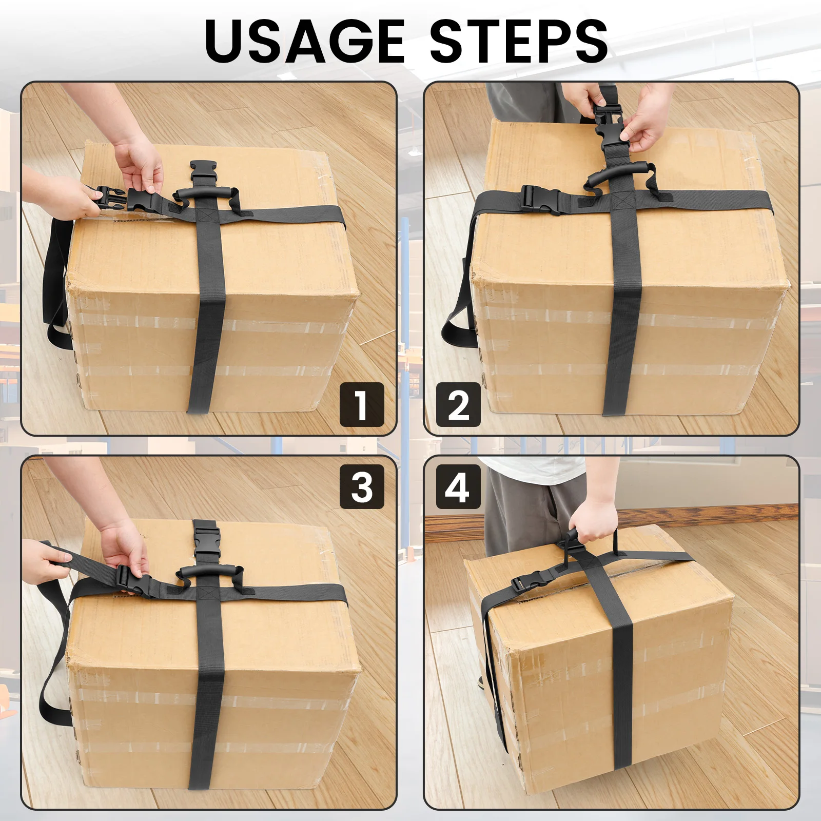 Heavy Box Carrying Straps Adjustable Furniture Moving Belt Luggage Packing Straps Reusable Handheld Cross Style Box Straps