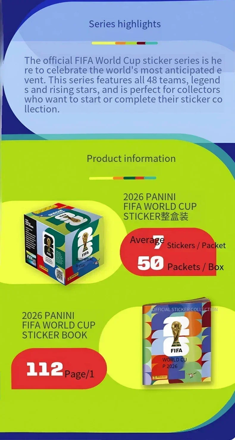 Panini 2026 FIFA Weltmeisterschaft USA Mexiko Kanada Komplette Stickerbox Fußball-Sammlerstück Souvenir Geschenk für Fußballfans und Sammler – Detail 2