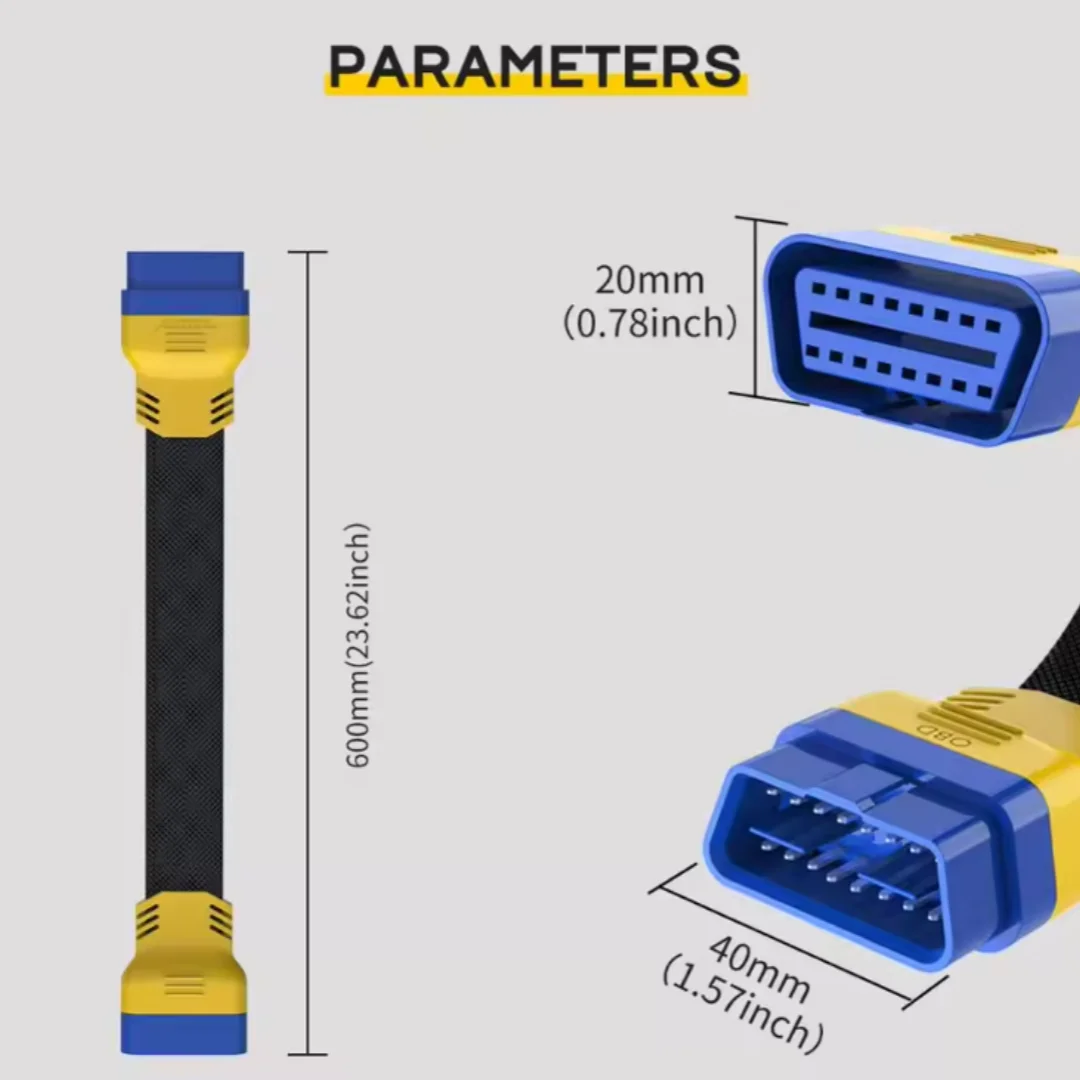 AUTOOL Car OBD2 II Enhanced Flexible Extension Male to Female Cable for Launch Easydiag/THINKDIAG/THINKDRIVER/ELM327 OBDII Cable