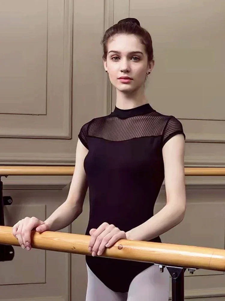 

Ballet dance clothes tights adult female short-sleeved high-neck practice clothes aerial yoga clothes body dance female