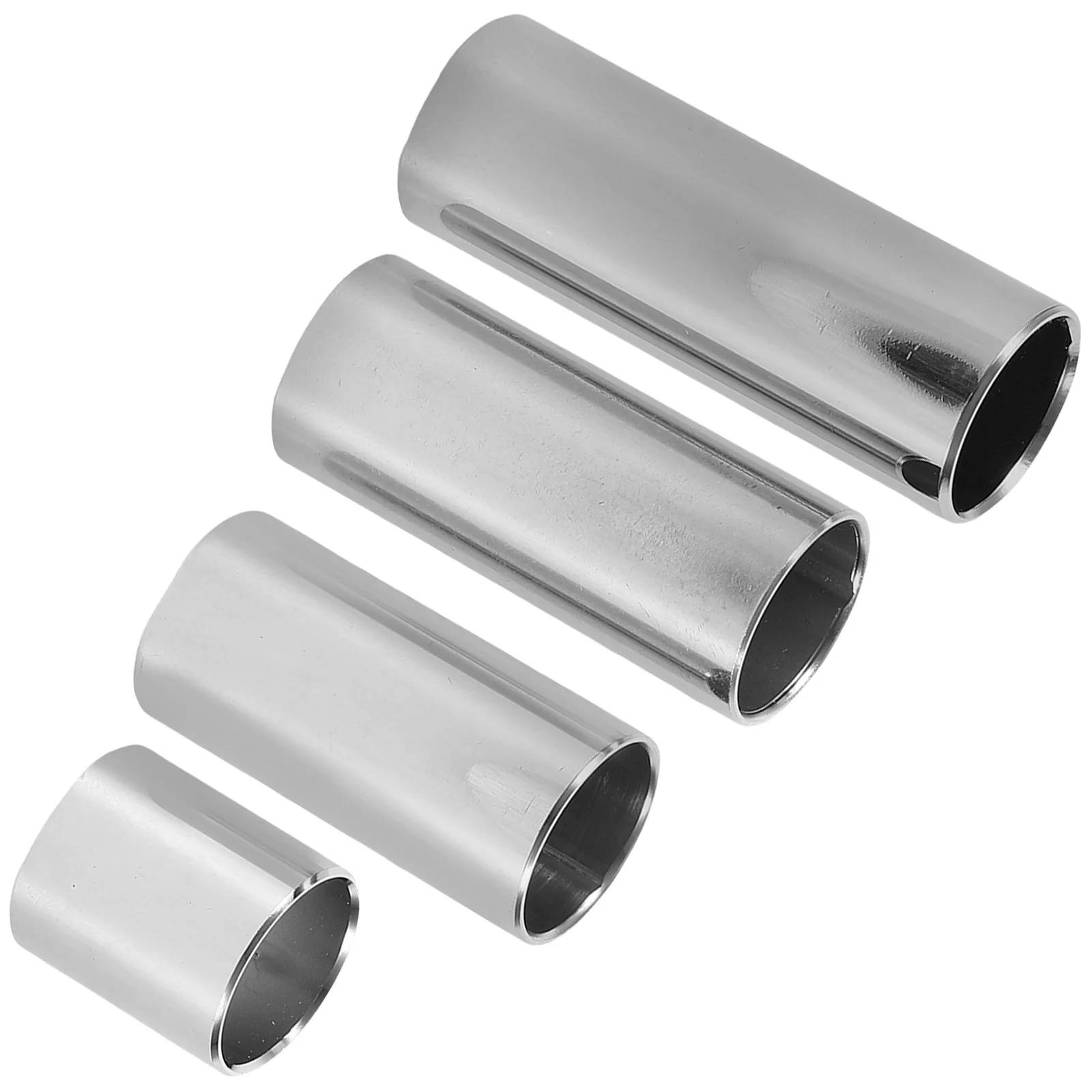 

4Pcs Guitar Slides Stainless Steel Durable Rust Resistant Different Lengths for Acoustic Electric Bass Guitar Musical Instrument