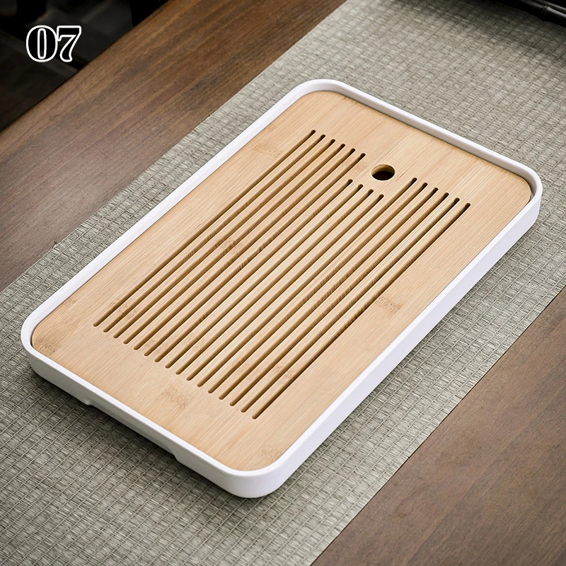 2025 Neo-Chinese Bamboo Tea Tray Kung Fu Tea Set Tray Hollow Out Grid Disk Quick Drainage Storage Tea Tray Dry And Wet Dual Use - Image 5