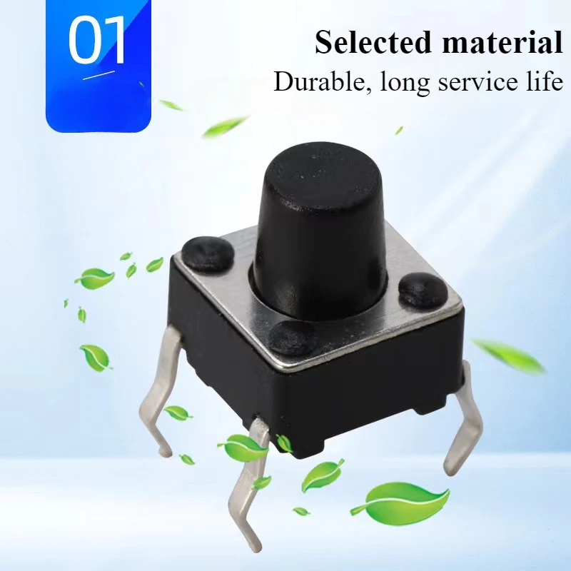 50Pcs/Lot 6x6x7MM 4PIN Tact Micro Switch Touch Button Self-reset Button 6*6*7mm keys button DIP