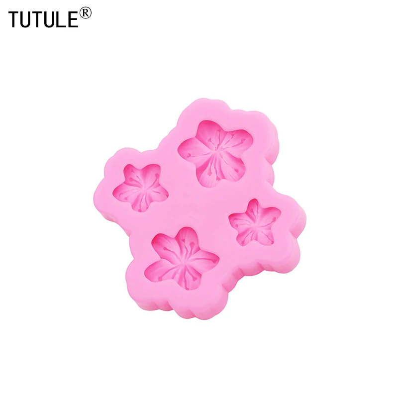 DIY Peach Blossom resin phone case Clay mold 3D Peach Resin Accessories Silicone Molds flower Chocolate fondant Cake Mold