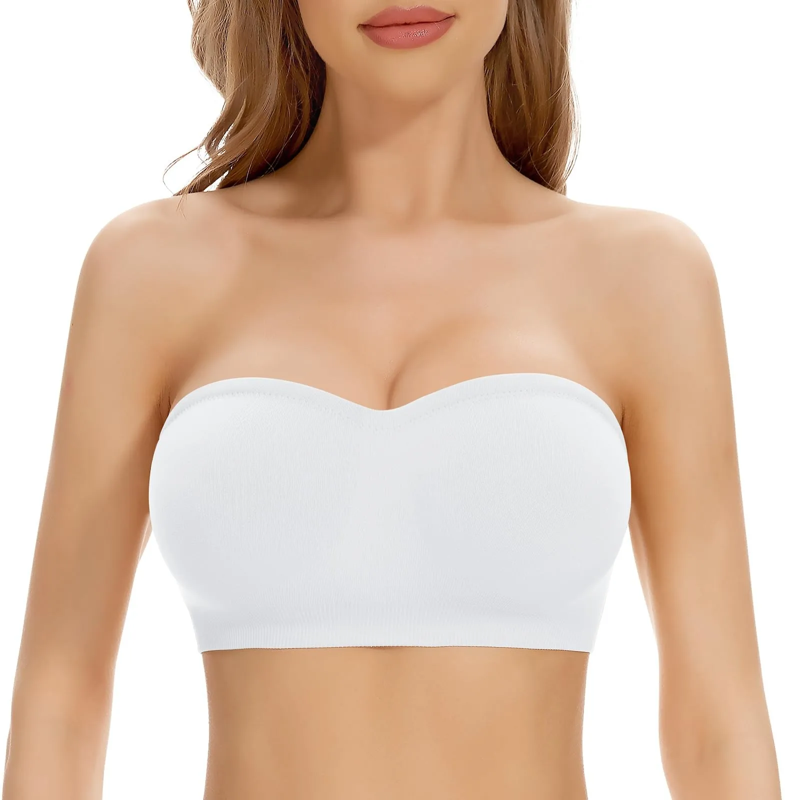 Full Support Bra Strapless Push up Plus Size Seamless Bra Underwire Convertible Smoothing Sports Bras for Women Tank Top