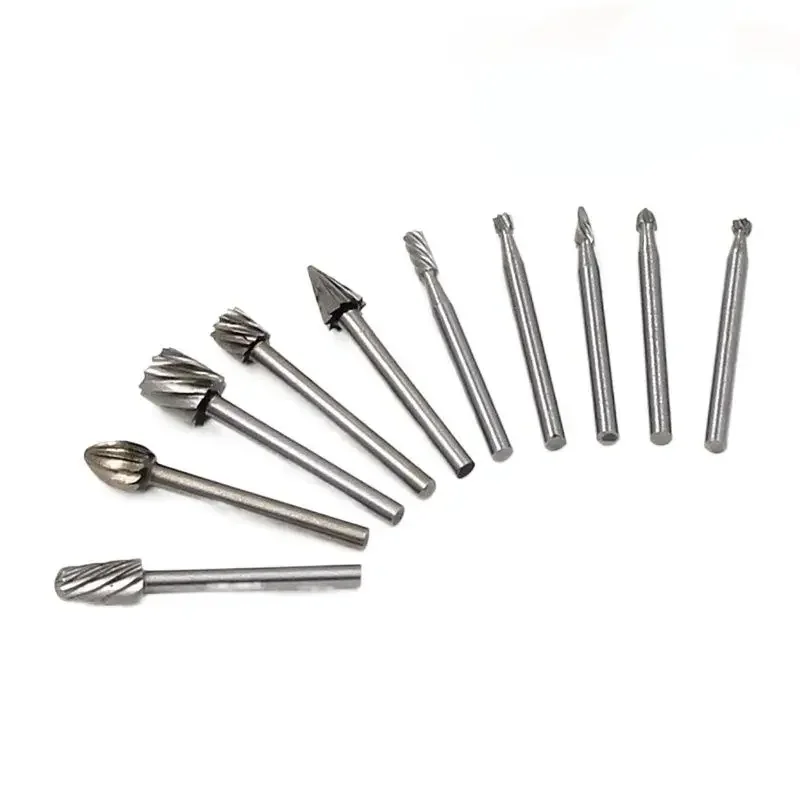 Krachtige 10Pcs Houtbewerking Carving Cutter Gesneden Knifetools Carpenter Titanium Routing Hout Roterende Frezen Rotary File Cutter