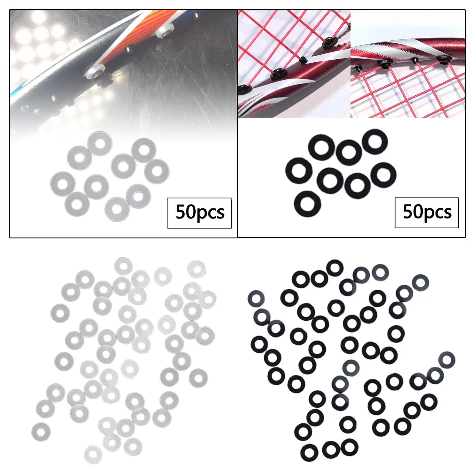 

50Pcs Badminton Grommets Wire Guards String Protectors Nylon Repair Washers