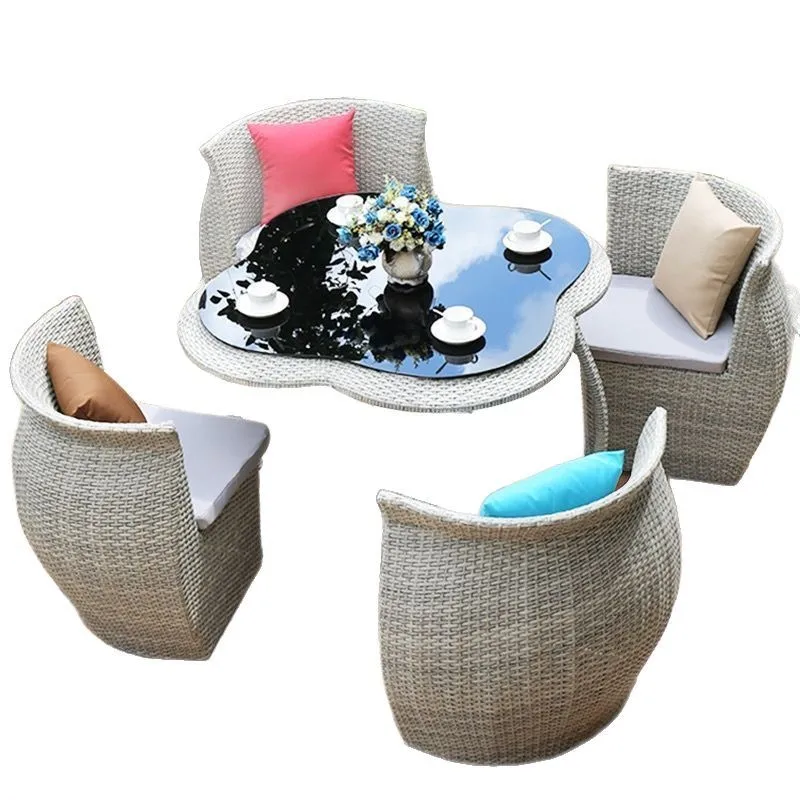 

Garden waterproof and sunscreen, casual simple rattan chairs, outdoor tables and chairs, outdoor courtyard, balcony rattan villa