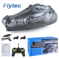 Flytec V005 Art Decoration Entertainment 2 In 1 Floating Crocodile Head RC Boat For Pond,Garden,Pool Kids Toys