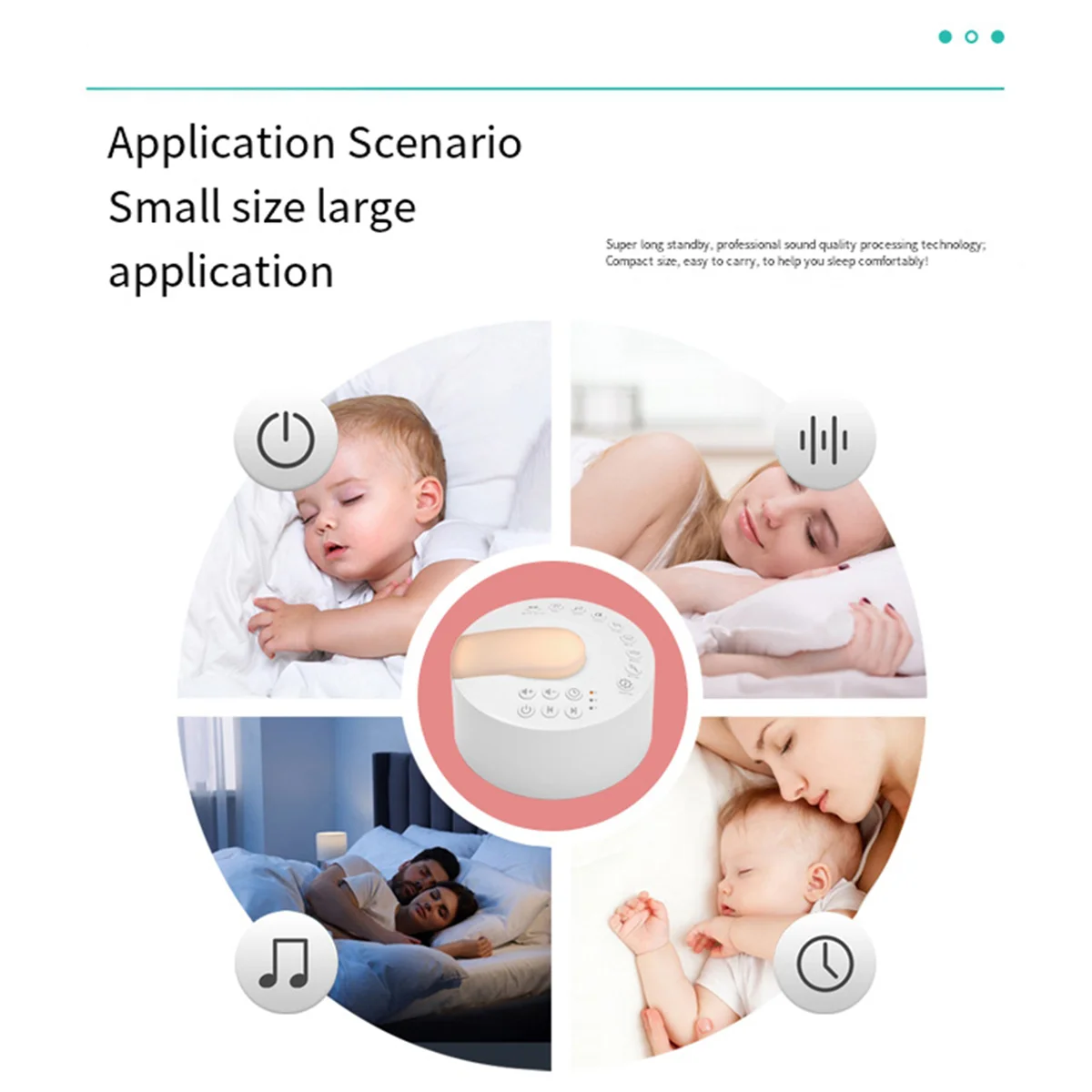 

White Noise Machine with Type-C Timed Shutdown Portable Sleep Sound Device for Babies Adults Office and Travel Use