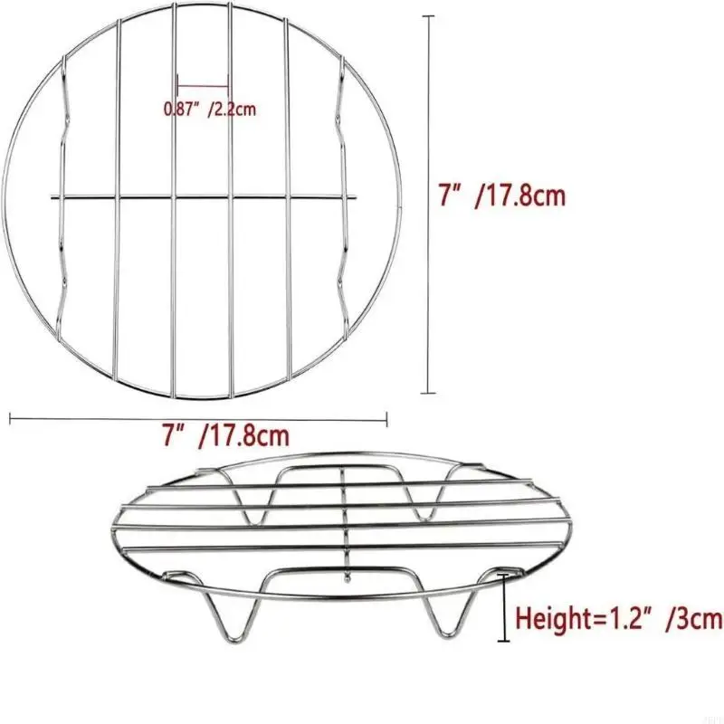 J6PE 2 упаковок из нержавеющей стали 7 -дюймовая стойка для выпечки обжарки и обезвоживающей духовки для выпечки корзины для