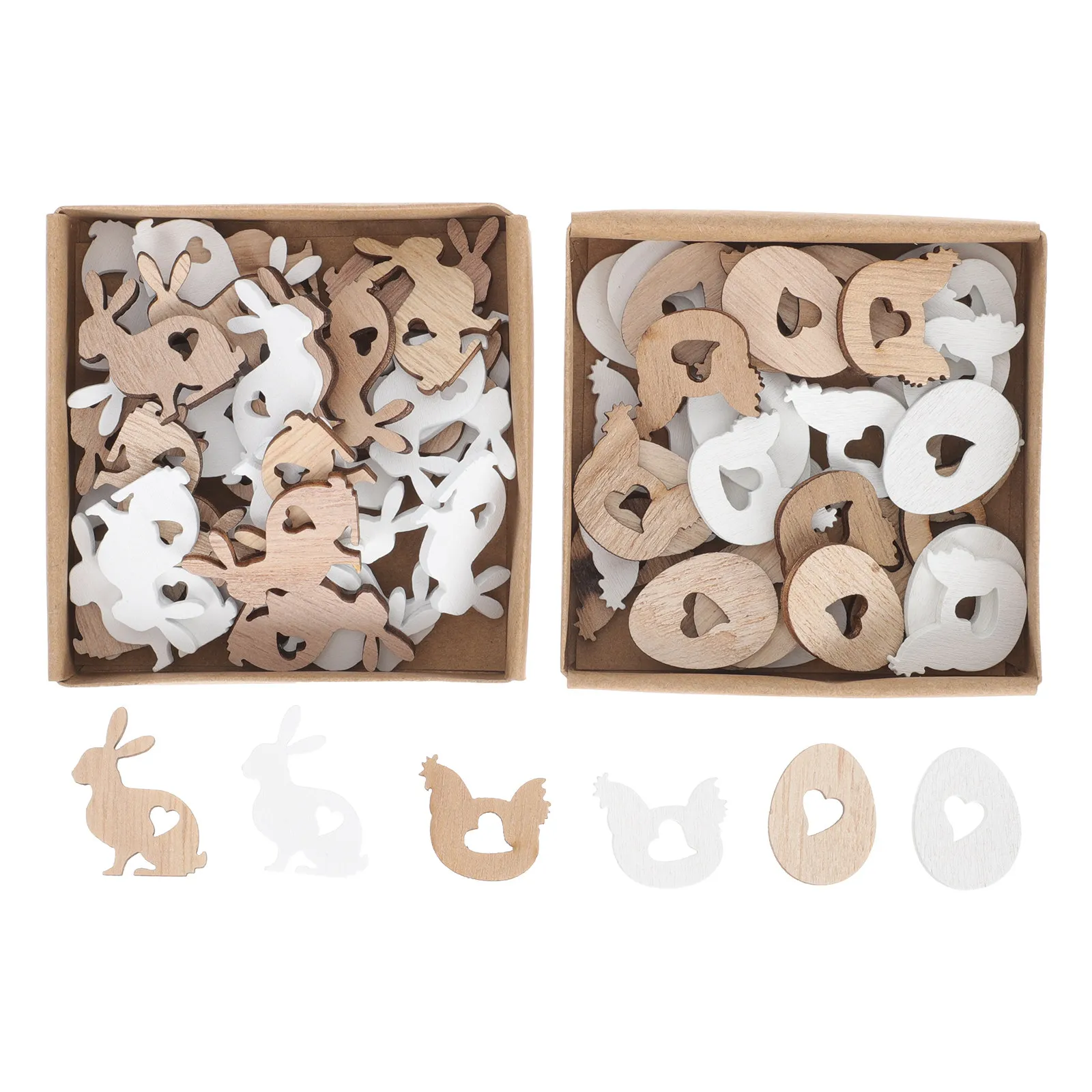 

Набор из 72 деревянных заготовок для поделок: Пасхальные яйца и кролики. Прочные заготовки для DIY декора: для вечеринок, дома, камина, окна, детского творчества, росписи и рукоделия.