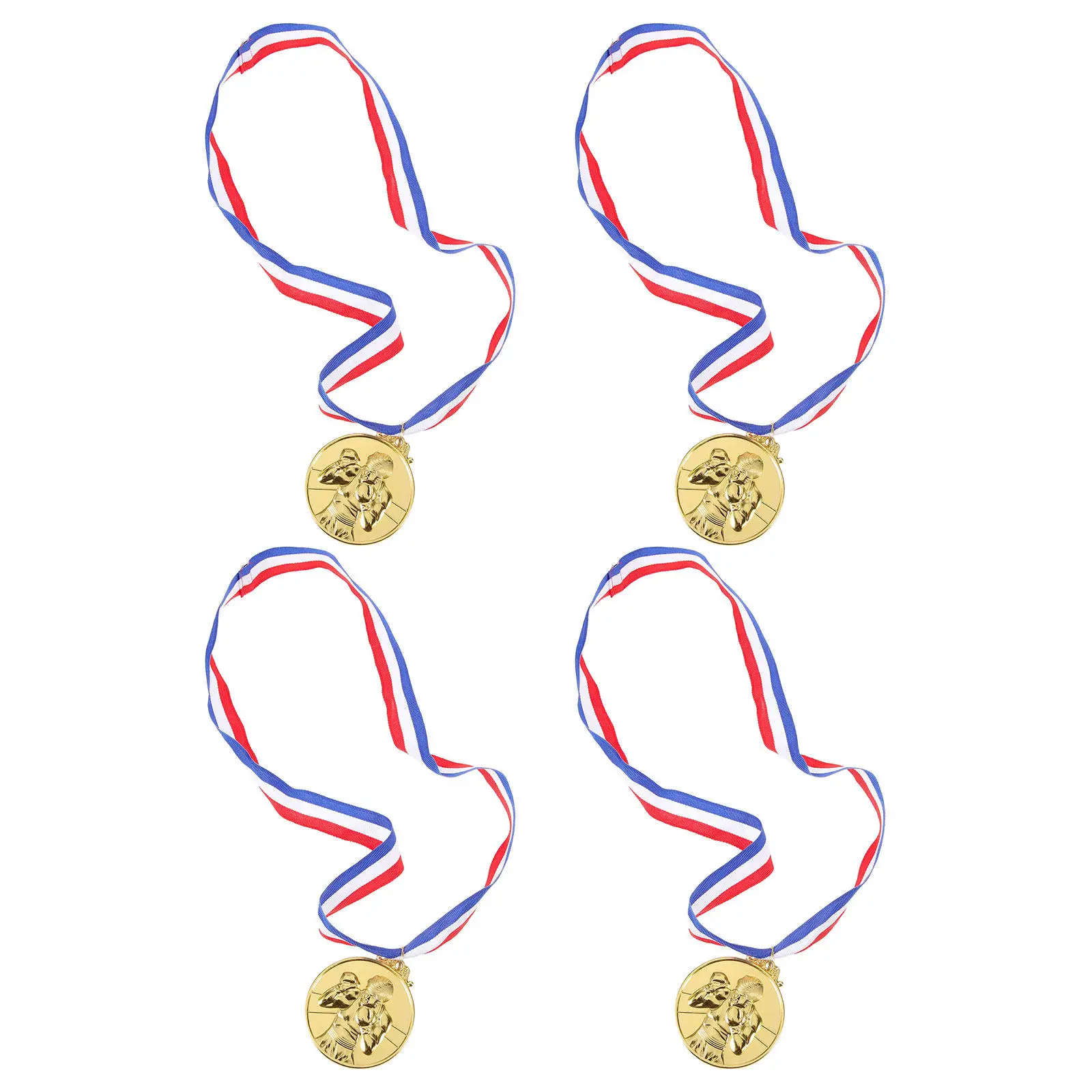 

Набор из 4 золотых спортивных медалей: награды из цинкового сплава для победителей турниров, соревнований, вечеринок, игр, мотивации студентов, сувенирный подарок