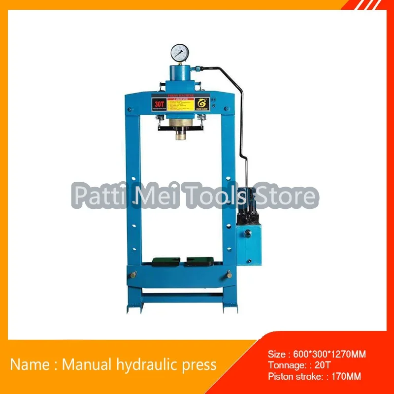 20T Manual Hydraulic press, Bearing press, Frame type gantry forging press, Stamping machine, Die press