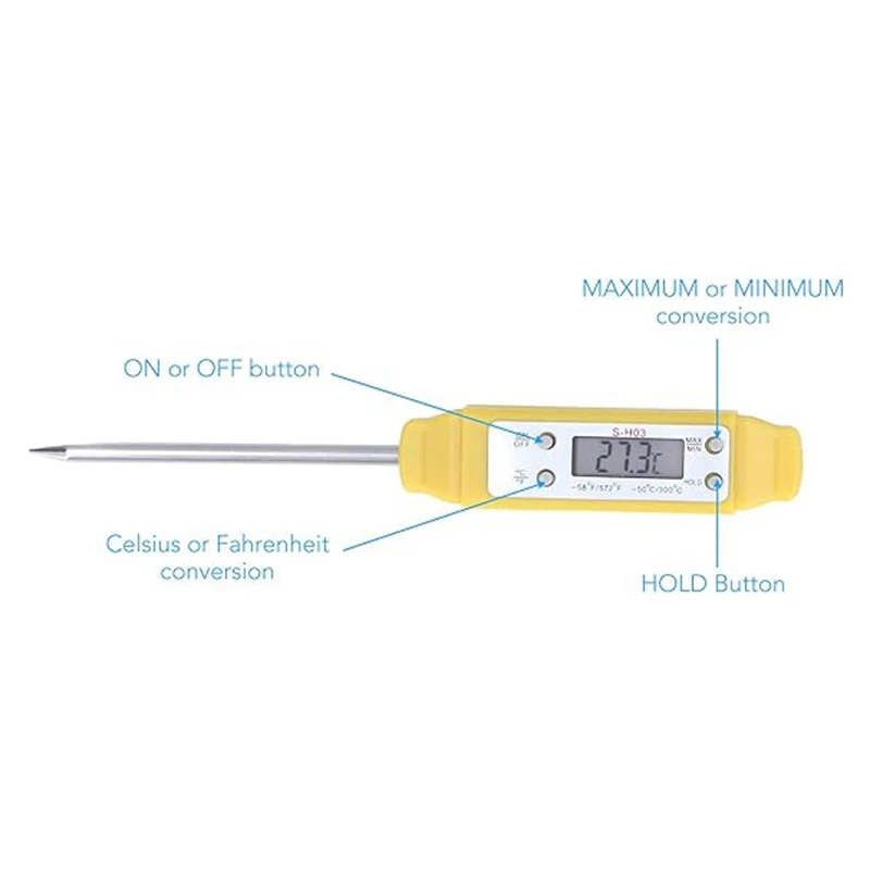 Food Thermometer Barbecue Tools,Portable,Meat Thermometers For Cooking, Digital Electronic Pocket Thermometer For Grill Durable