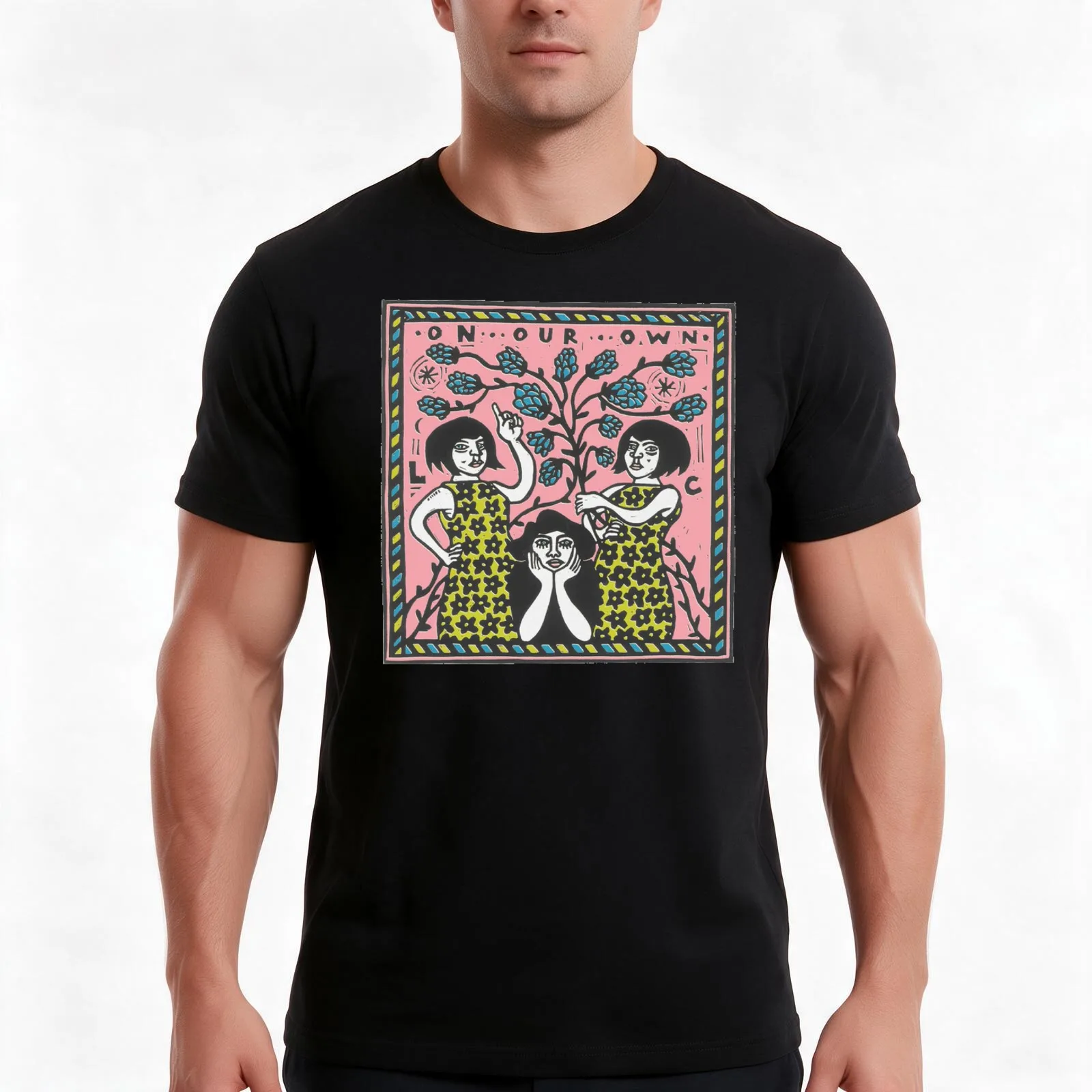 LIME CORDIALE 'ON OUR OWN' T-Shirt, Summer Casual Cotton Tee, Oversized Streetwear Tops, Vintage Graphic Print, Unisex Men Women