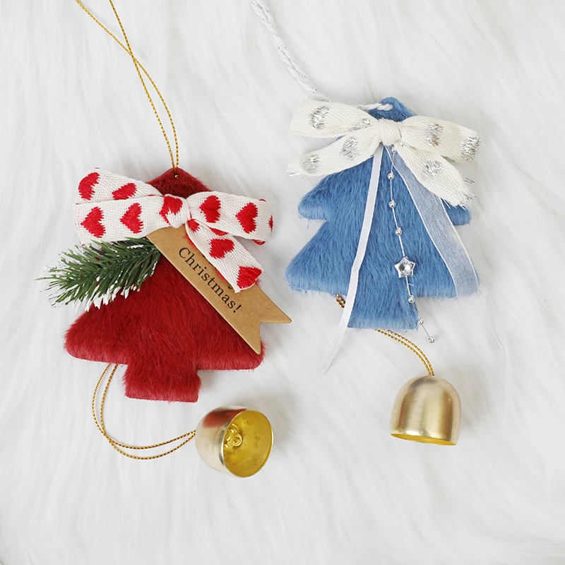 Christmas Home Decoration Plush Xmas Tree Bells Nordic Style Christmas Tree Decor Xmas Hanging Christmas New Year Gift