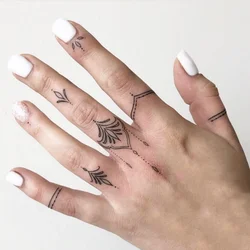 1 foglio adesivo tatuaggio modello dito impermeabile tatuaggio temporaneo duraturo