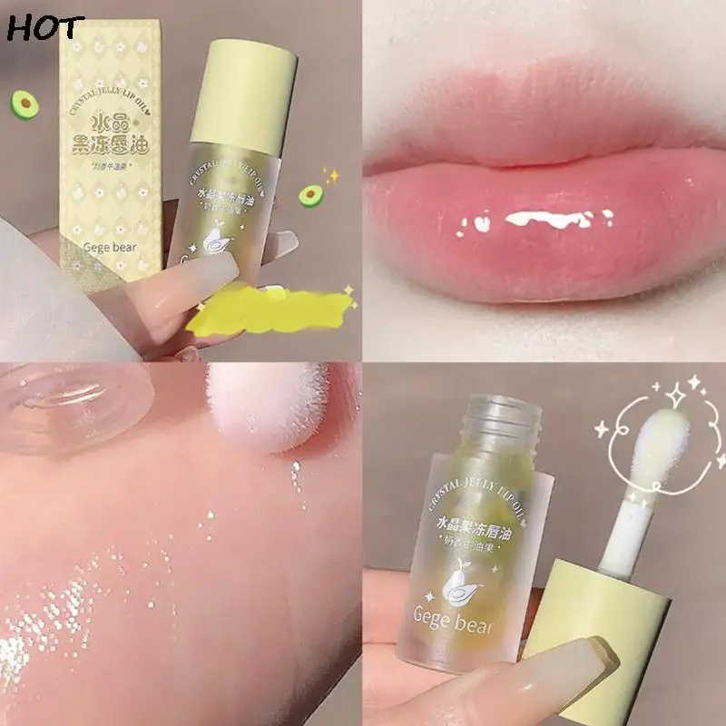 Crystal Jelly Lip Oil Hydrating Plumping Lip Coat For Lipstick Lip Gloss Tinted Clear Lip Plumper Serum Lip Care Fruit Lip Balm