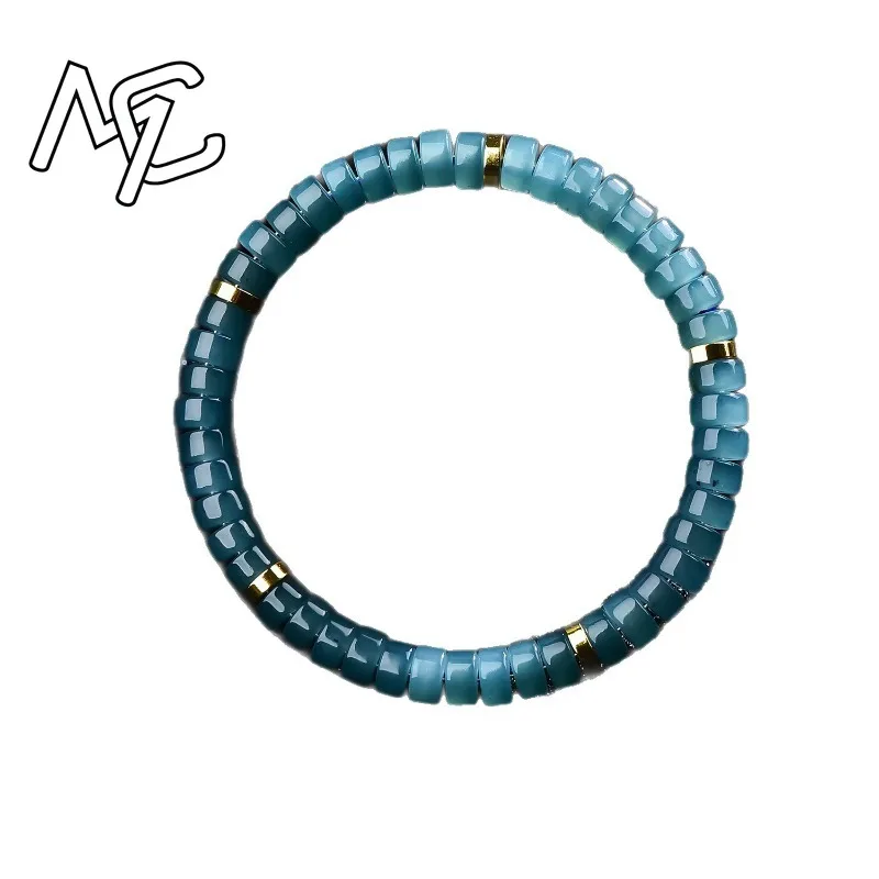 Natural Jadeite Blue Water Abacus Beads Spacer Bracelet Luxury Quality Jewelry Fashion Jewelry Exquisite Charms Gift Certificate - view 5