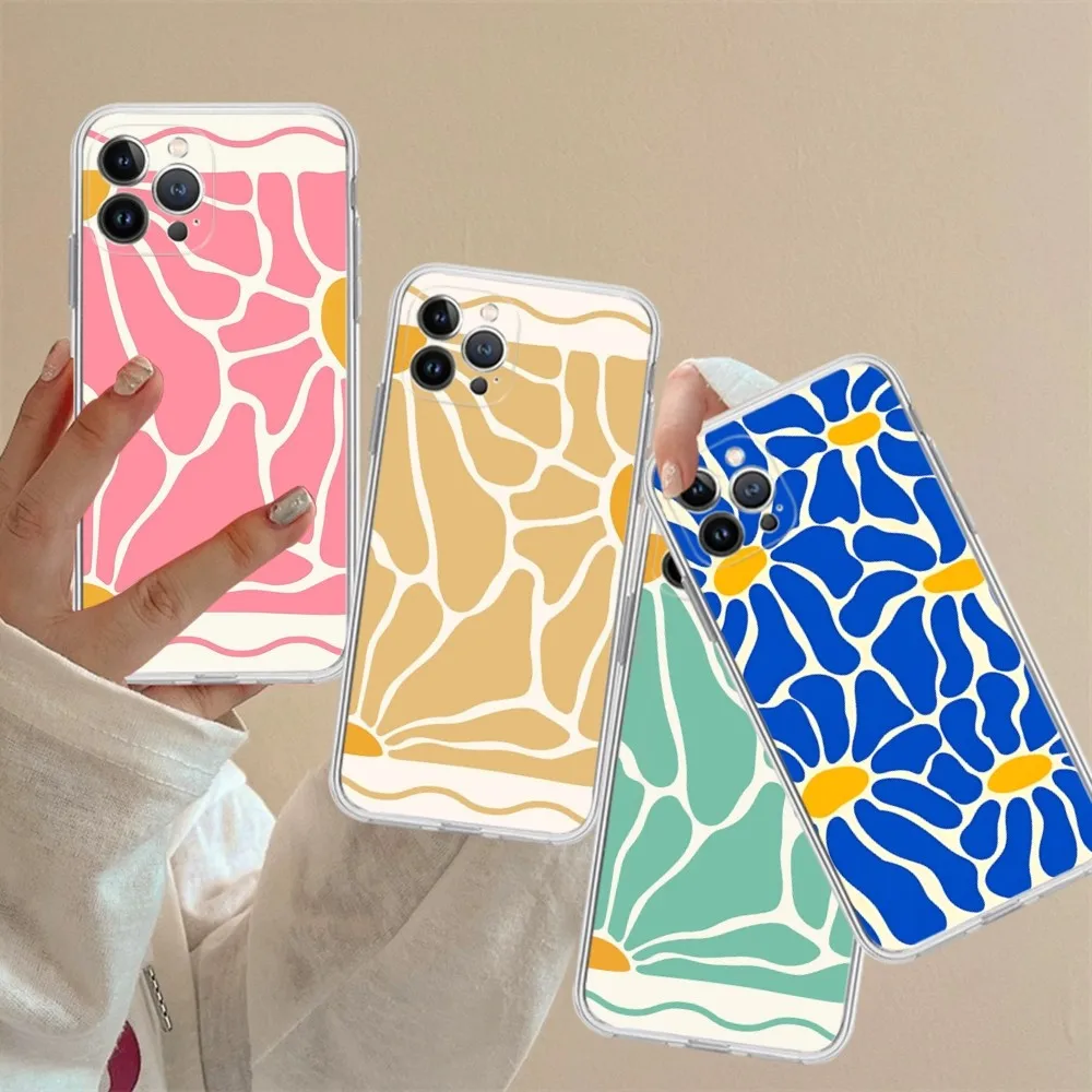 Abstract Flower Market Phone Case For IPhone 16 15 8 7 6 6S Plus X SE XR XS 14 11 12 13 Mini Pro Max Mobile Case