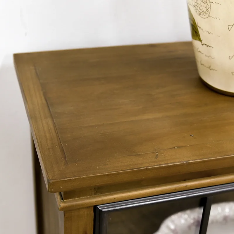 Amerikaanse retro smeedijzeren massief houten eetkamer bijzetkast industriële stijl locker keukenvoorbereidingskast