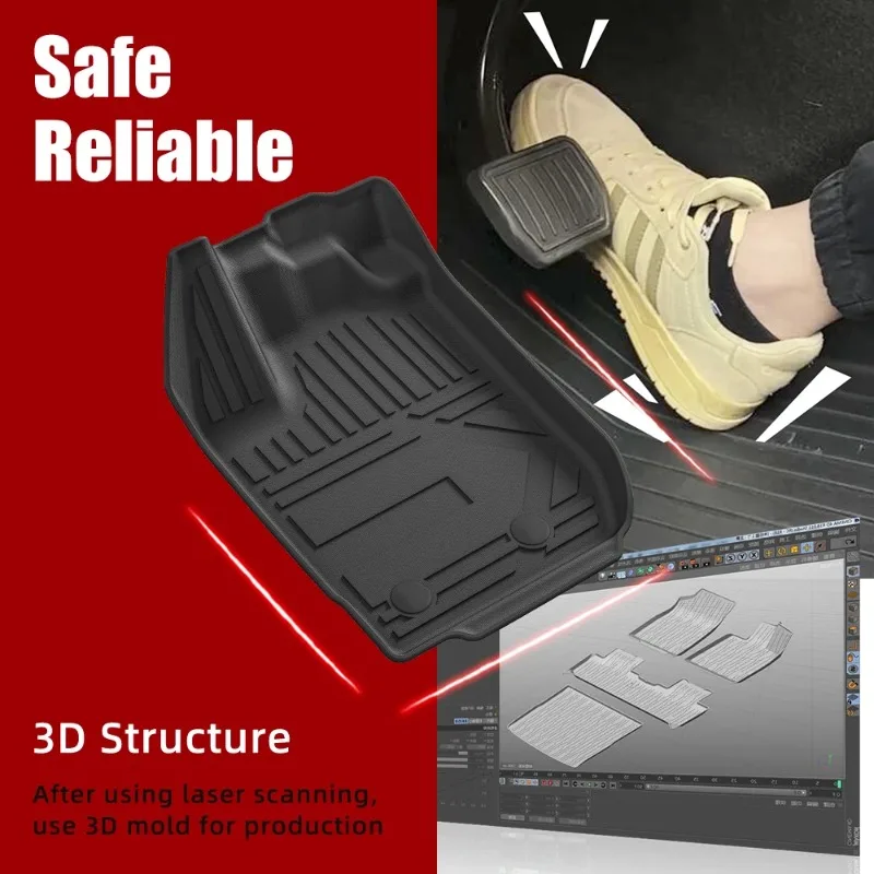 Floor Mats For Dacia Duster 2018-2024 Petrol Power Car Mats Trunk Pad TPE 3D Foot Mat Set Accessories Left Rudder