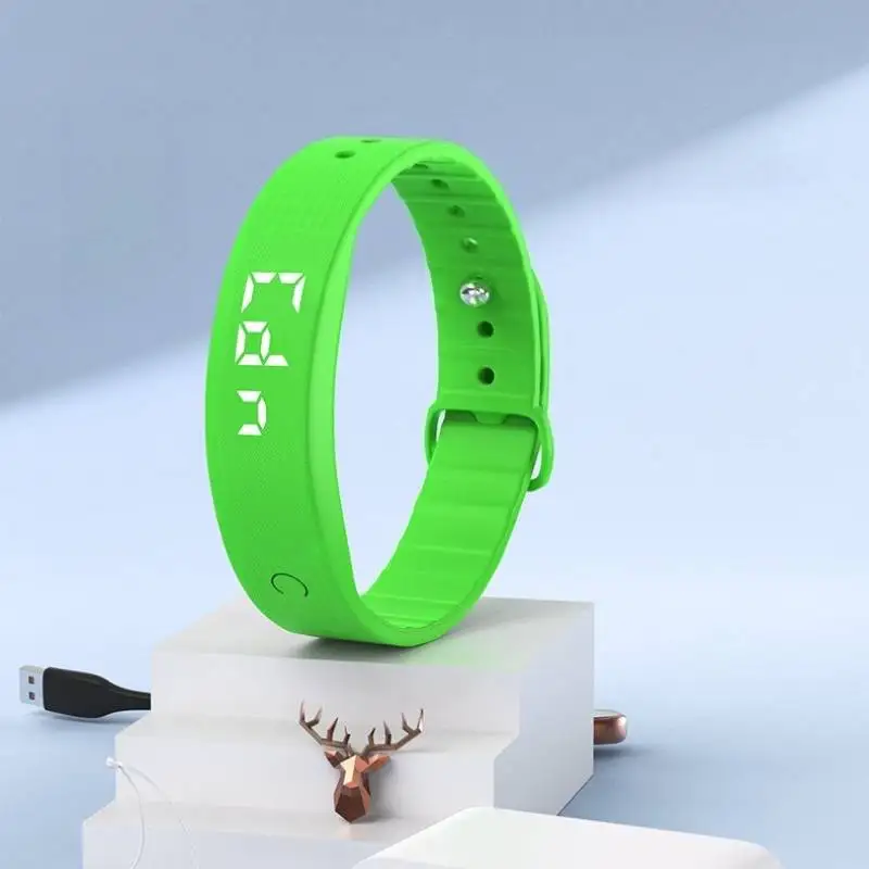 

Eco Friendly Silicone Smart Bracelet 24 Hours Pedometer Rechargeable Bracelet Vibration Alarm Clock Reminder Sleep Monitoring