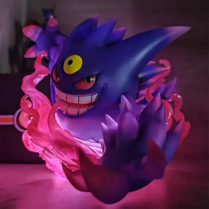 Nowy Pokemon Gengar figurka prawdziwe nowe miasteczko Geng Pokemon świecący model figurka dekoracyjna na prezenty urodzinowe dla dzieci lalka