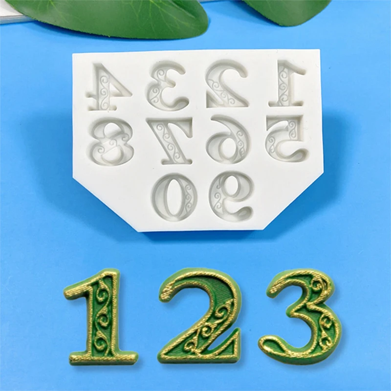 Number Silicone Mold Fondant Chocolate Sugarcraft Mold Cake Decorating Tools Baking Accessories