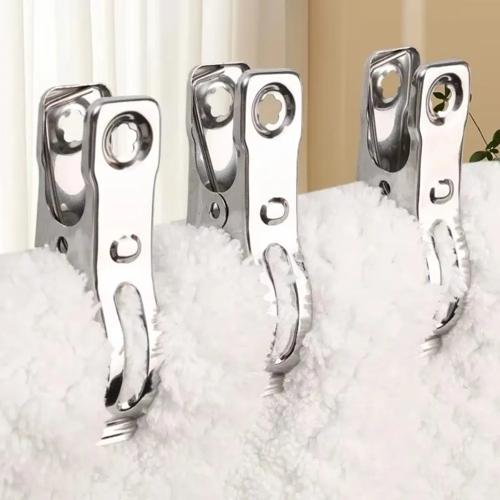 

50PCS Stainless Steel Drying Clothes Pegs Non-slip Heavy Duty Shade Cloth Clips Thicken Rustproof Plant Cover Clips