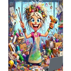 AB Diamond Cross Stitch Cartoon Artist Girl 5D DIY Diamond Embroidery Rhinestone Painting Diamond Painting