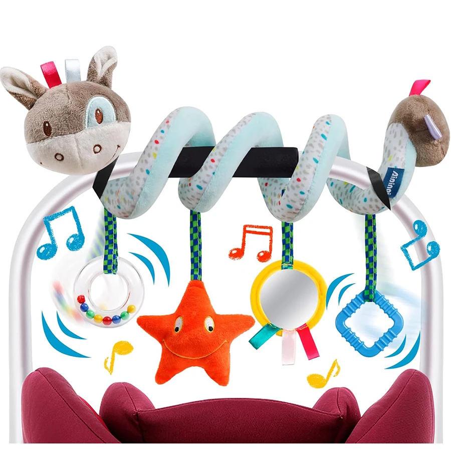 ของเล่นติดรถเข็นเด็ก ของเล่นเสริมพัฒนาการสำหรับเด็กชายและเด็กหญิง อายุ 0 3 6 9 10 12 เดือน ของเล่นตุ๊กตาแขวนแบบเกลียว ของเล่นสำหรับเด็กเล็ก